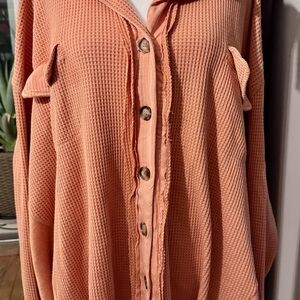 Fantastic Fawn Button-Down Waffle Knit Shirt